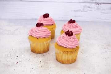 pink icing cupcakes